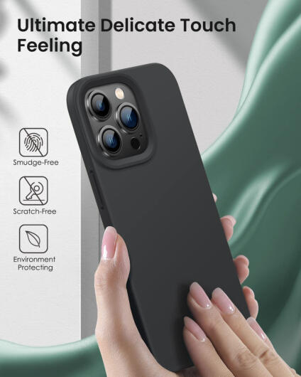 Apple iPhone 14 Pro Hoesje Siliconen Back Cover Zwart afbeelding 3