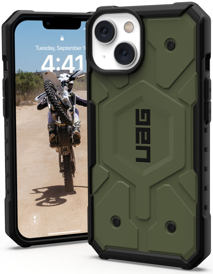 Urban Armor Gear Pathfinder MagSafe iPhone 14 Hoesje Olive afbeelding 1