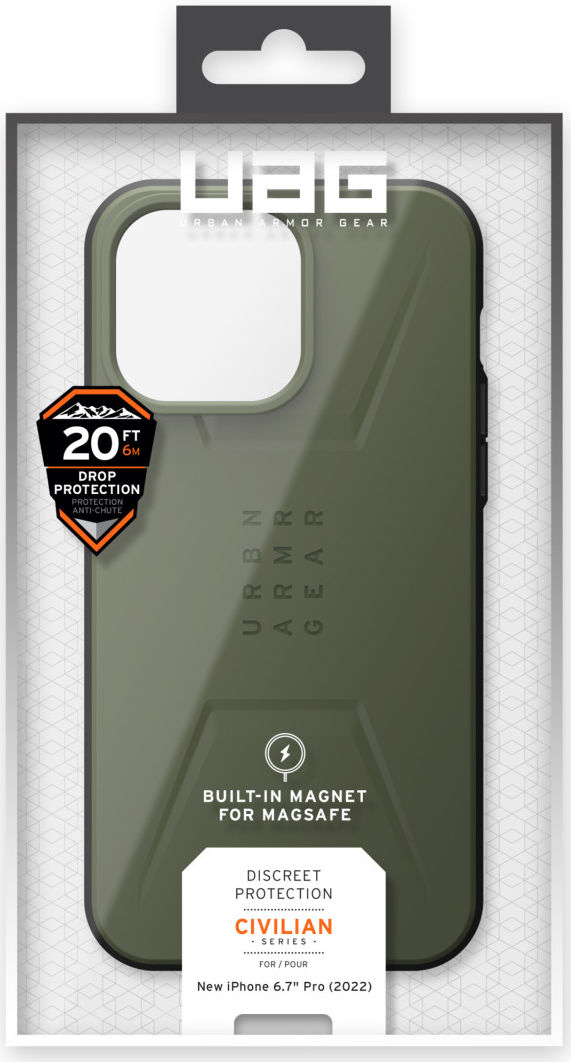Urban Armor Gear Civilian iPhone 14 Pro Max Hoesje MagSafe Olive afbeelding 18