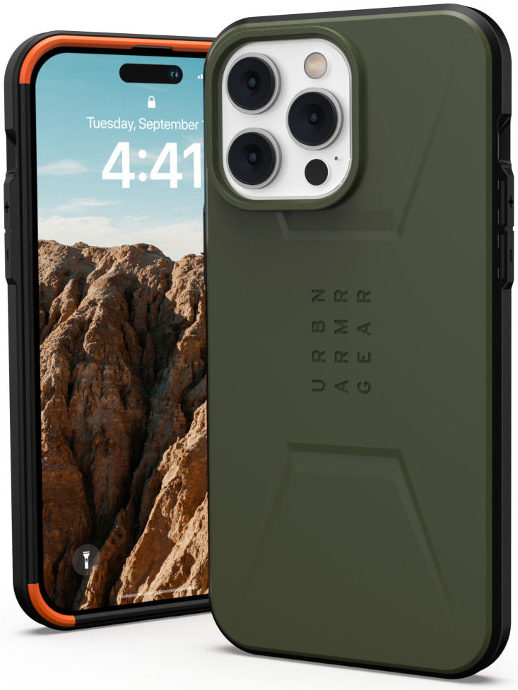Urban Armor Gear Civilian iPhone 14 Pro Max Hoesje MagSafe Olive afbeelding 1