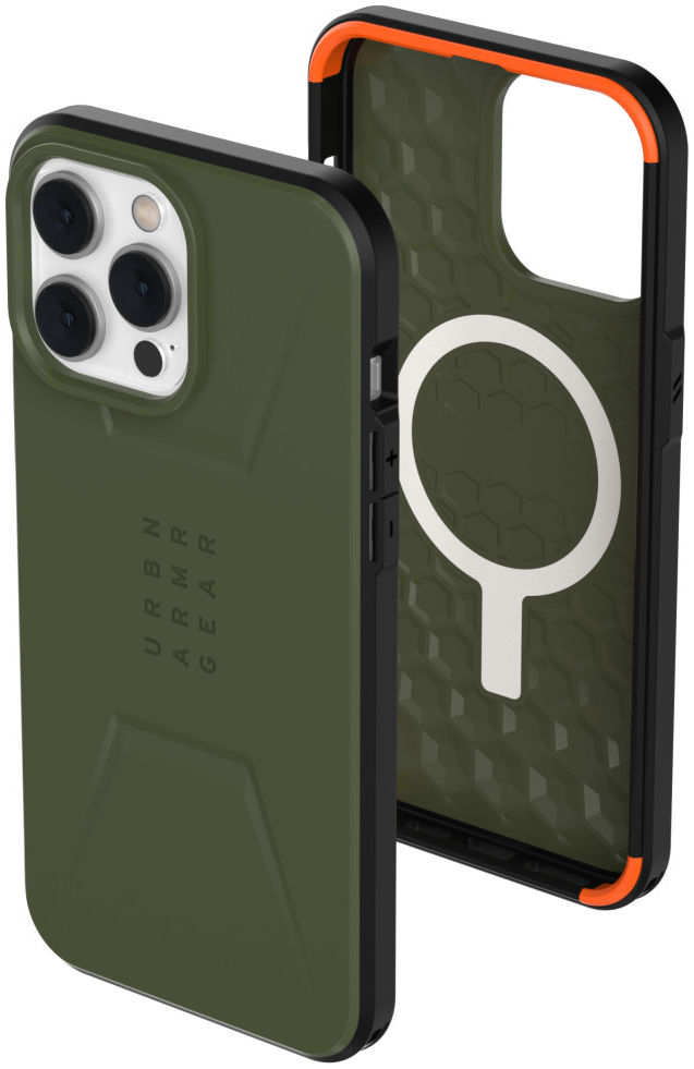 Urban Armor Gear Civilian iPhone 14 Pro Max Hoesje MagSafe Olive afbeelding 3