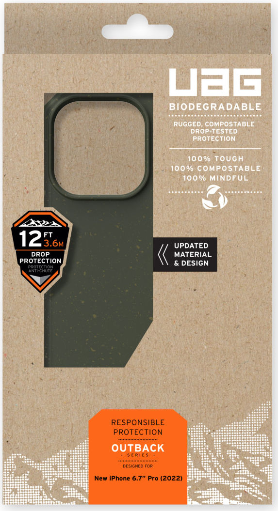 Urban Armor Gear Outback Bio Apple iPhone 14 Pro Max Hoesje Olive afbeelding 17