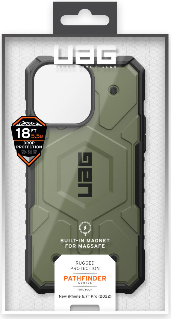 Urban Armor Gear Pathfinder iPhone 14 Pro Max Hoesje met MagSafe Olive afbeelding 18