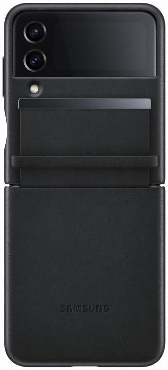 Origineel Samsung Galaxy Z Flip 4 Hoesje Flip Leather Cover Zwart afbeelding 1