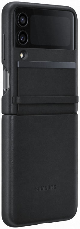 Origineel Samsung Galaxy Z Flip 4 Hoesje Flip Leather Cover Zwart afbeelding 5