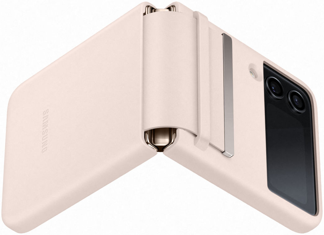 Origineel Samsung Galaxy Z Flip 4 Hoesje Flap Leather Cover Oranje afbeelding 3