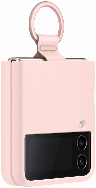 Origineel Samsung Galaxy Z Flip 4 Hoesje Silicone Cover met Ring Roze afbeelding 6
