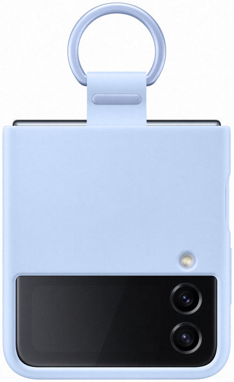 Origineel Samsung Galaxy Z Flip 4 Hoesje Silicone Cover met Ring Blauw afbeelding 3