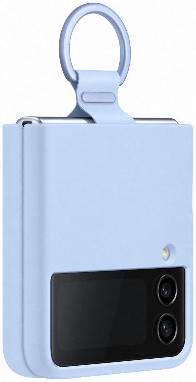 Origineel Samsung Galaxy Z Flip 4 Hoesje Silicone Cover met Ring Blauw afbeelding 6
