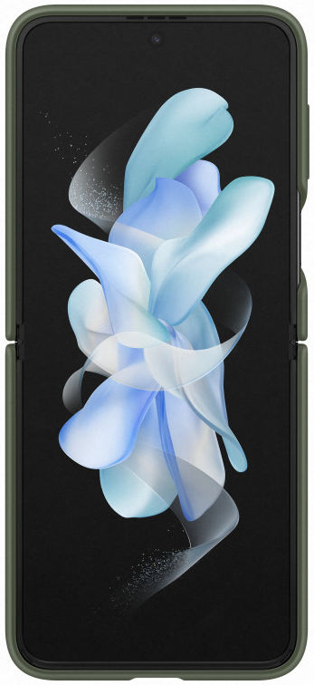 Origineel Samsung Galaxy Z Flip 4 Hoesje Silicone Cover met Ring Khaki afbeelding 2