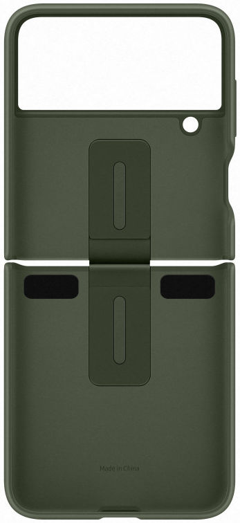Origineel Samsung Galaxy Z Flip 4 Hoesje Silicone Cover met Ring Khaki afbeelding 5
