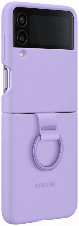 Origineel Samsung Galaxy Z Flip 4 Hoesje Silicone Cover met Ring Paars afbeelding 1