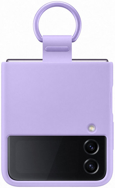 Origineel Samsung Galaxy Z Flip 4 Hoesje Silicone Cover met Ring Paars afbeelding 3