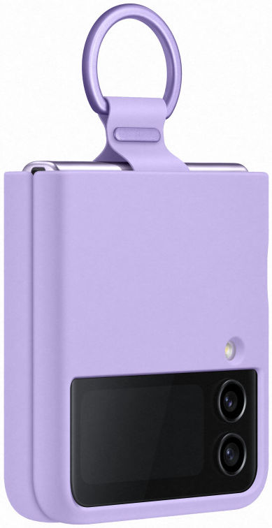 Origineel Samsung Galaxy Z Flip 4 Hoesje Silicone Cover met Ring Paars afbeelding 6