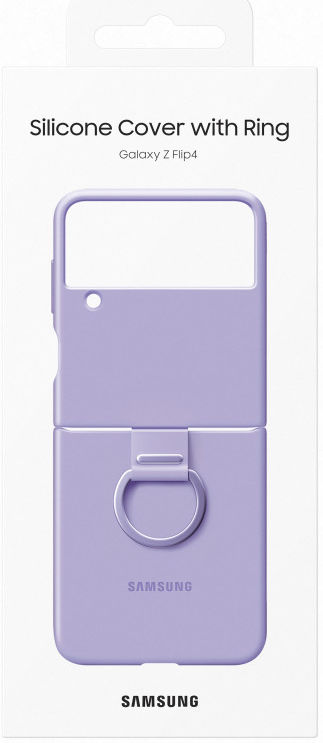 Origineel Samsung Galaxy Z Flip 4 Hoesje Silicone Cover met Ring Paars afbeelding 7