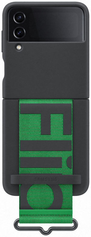 Origineel Samsung Galaxy Z Flip 4 Hoesje Silicone Cover Strap Zwart afbeelding 1