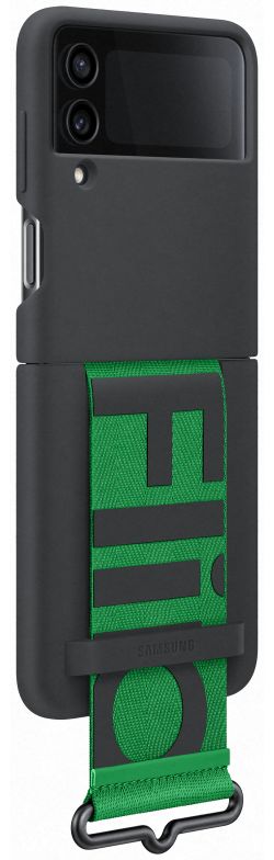 Origineel Samsung Galaxy Z Flip 4 Hoesje Silicone Cover Strap Zwart afbeelding 4