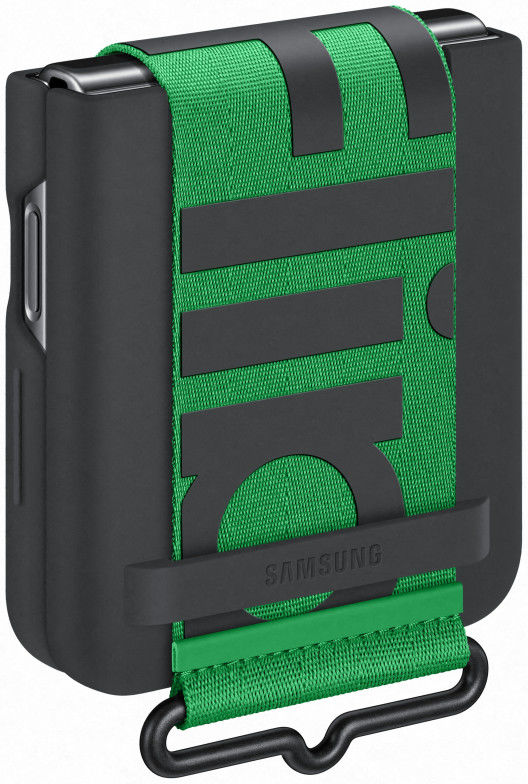 Origineel Samsung Galaxy Z Flip 4 Hoesje Silicone Cover Strap Zwart afbeelding 5