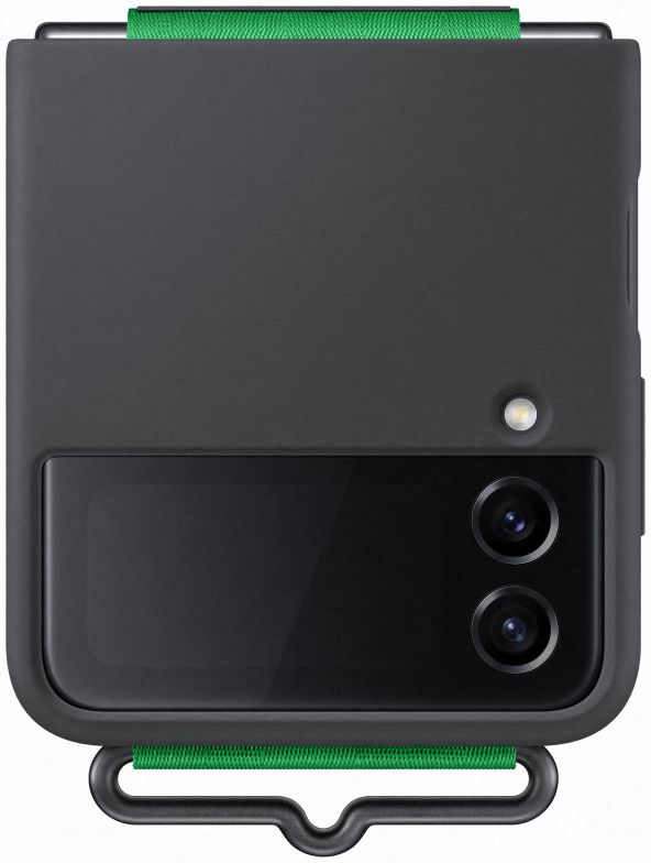 Origineel Samsung Galaxy Z Flip 4 Hoesje Silicone Cover Strap Zwart afbeelding 6