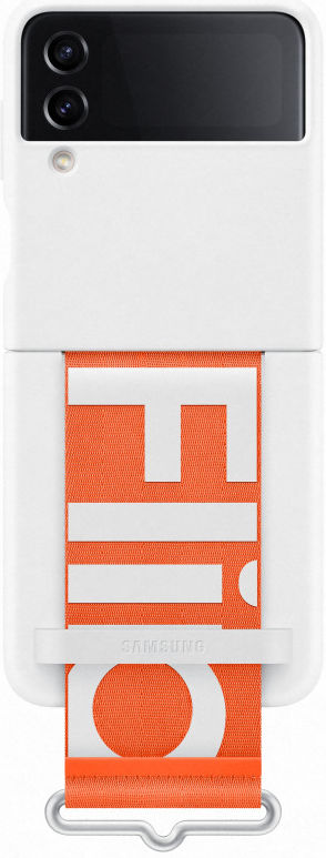 Origineel Samsung Galaxy Z Flip 4 Hoesje Silicone Cover Strap Wit afbeelding 1