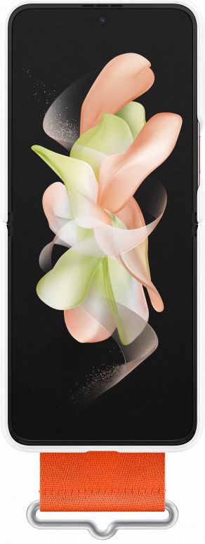 Origineel Samsung Galaxy Z Flip 4 Hoesje Silicone Cover Strap Wit afbeelding 3