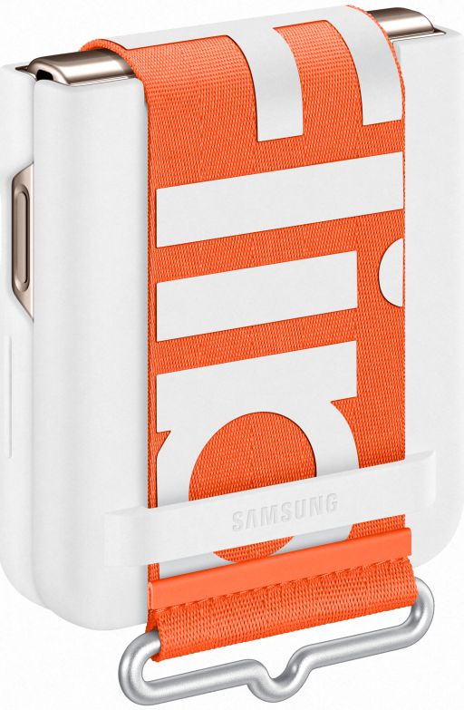 Origineel Samsung Galaxy Z Flip 4 Hoesje Silicone Cover Strap Wit afbeelding 5