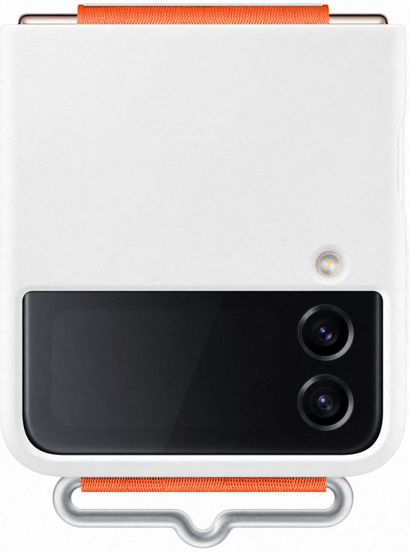 Origineel Samsung Galaxy Z Flip 4 Hoesje Silicone Cover Strap Wit afbeelding 6