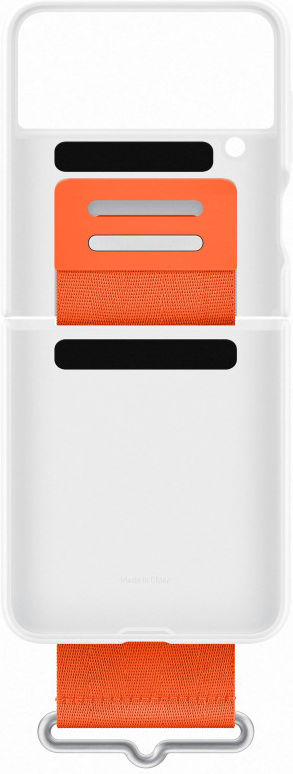 Origineel Samsung Galaxy Z Flip 4 Hoesje Silicone Cover Strap Wit afbeelding 7