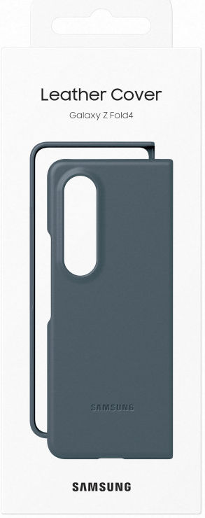 Origineel Samsung Galaxy Z Fold 4 Hoesje Leather Cover Grijs Groen afbeelding 7