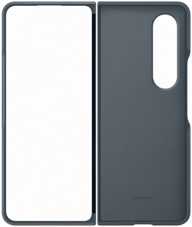 Origineel Samsung Galaxy Z Fold 4 Hoesje Leather Cover Grijs Groen afbeelding 3