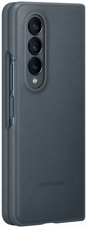 Origineel Samsung Galaxy Z Fold 4 Hoesje Leather Cover Grijs Groen afbeelding 6