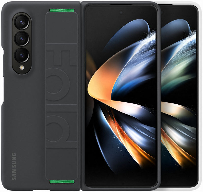 Origineel Samsung Galaxy Z Fold 4 Hoesje Silicone Grip Cover Zwart afbeelding 7