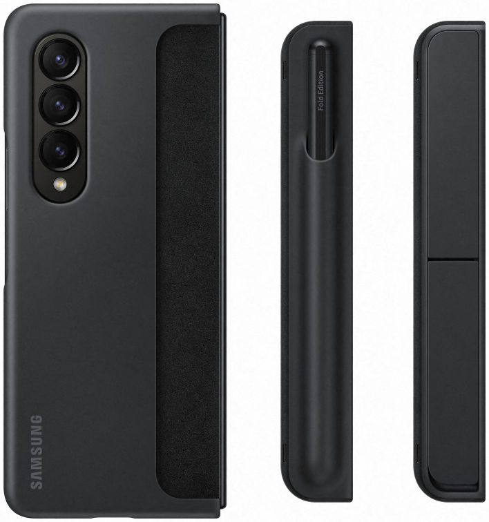 Origineel Samsung Galaxy Z Fold 4 Hoesje Standing Cover S-Pen Zwart afbeelding 4