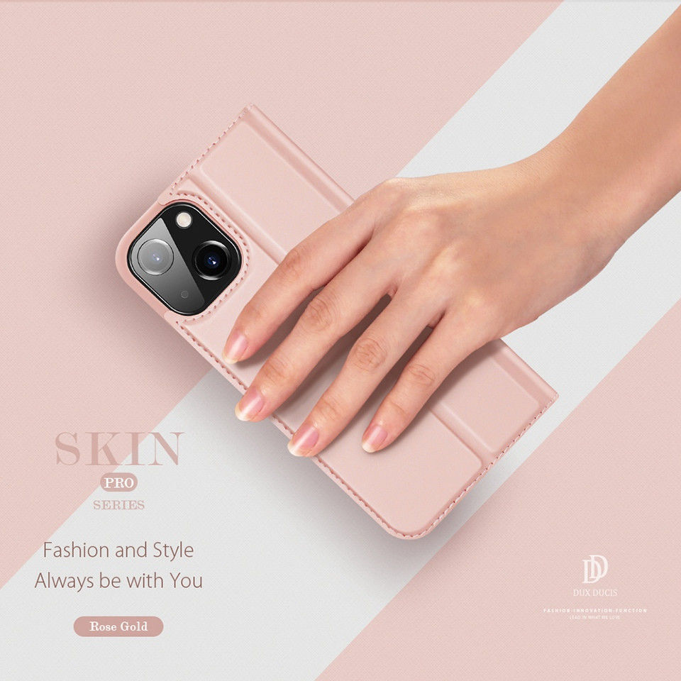 Dux Ducis Skin Pro Series Apple iPhone 14 Hoesje Portemonnee Roze afbeelding 6