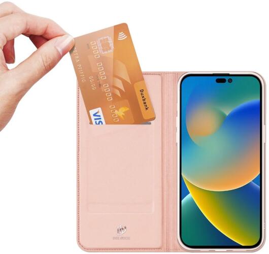 Dux Ducis Skin Pro Series Apple iPhone 14 Pro Hoesje Portemonnee Roze afbeelding 2