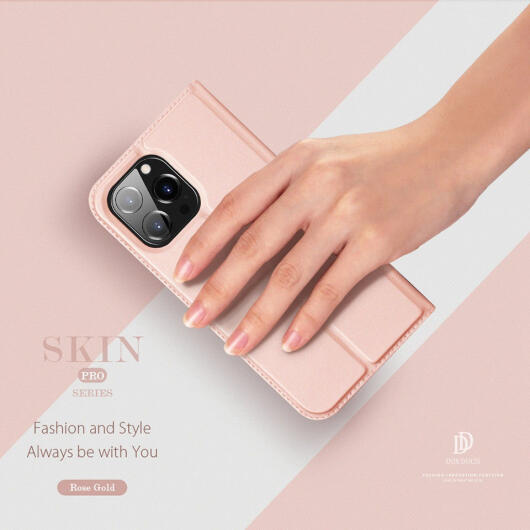 Dux Ducis Skin Pro Series Apple iPhone 14 Pro Hoesje Portemonnee Roze afbeelding 5