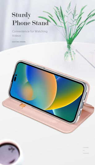 Dux Ducis Skin Pro Series Apple iPhone 14 Pro Hoesje Portemonnee Roze afbeelding 9