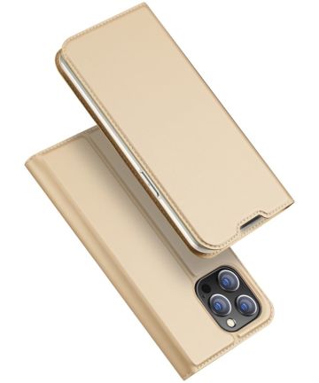 Dux Ducis Skin Pro Series Apple iPhone 14 Pro Hoesje Portemonnee Goud Hoesjes