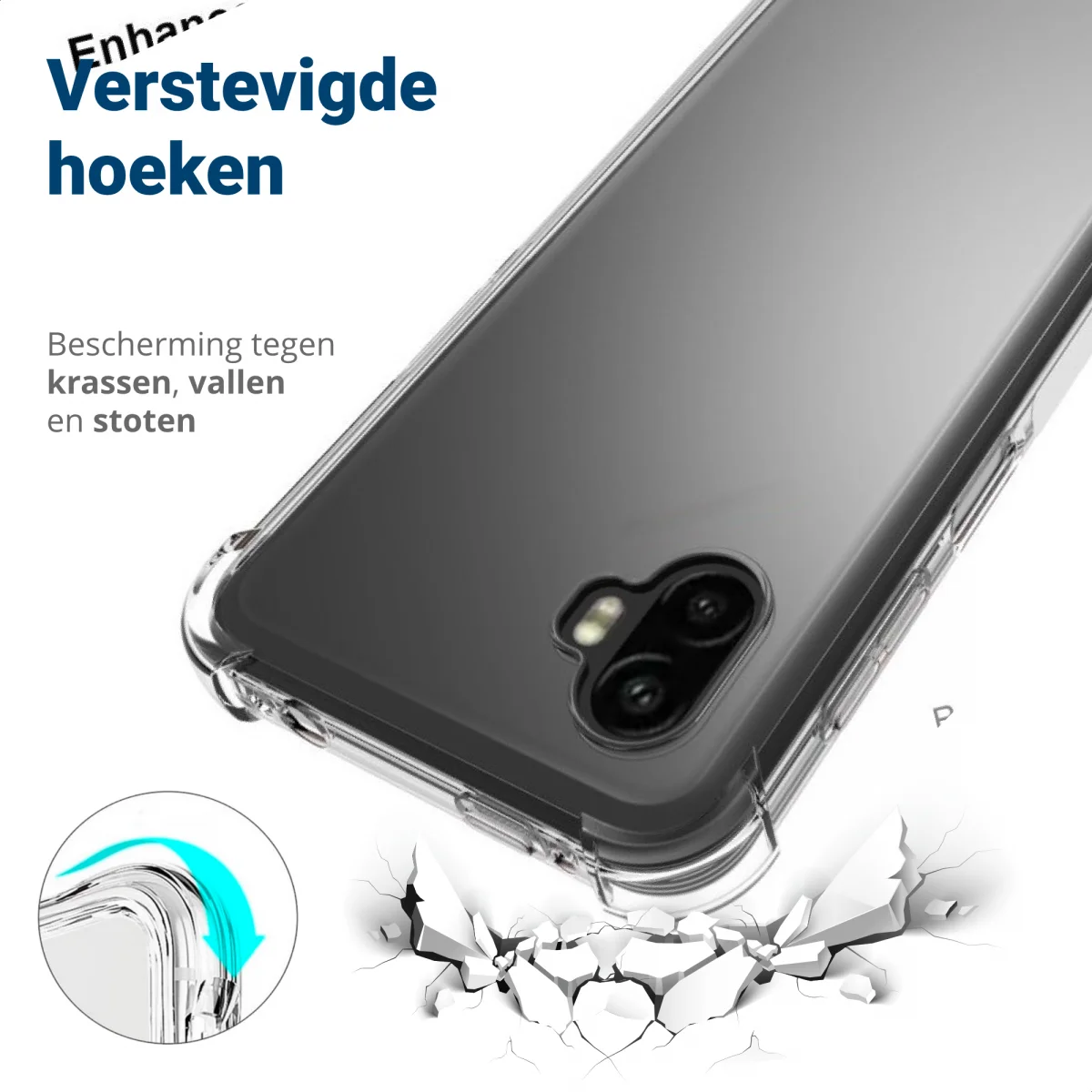 Samsung Galaxy Xcover 6 Pro Hoesje Schokbestendig Dun TPU Transparant afbeelding 2
