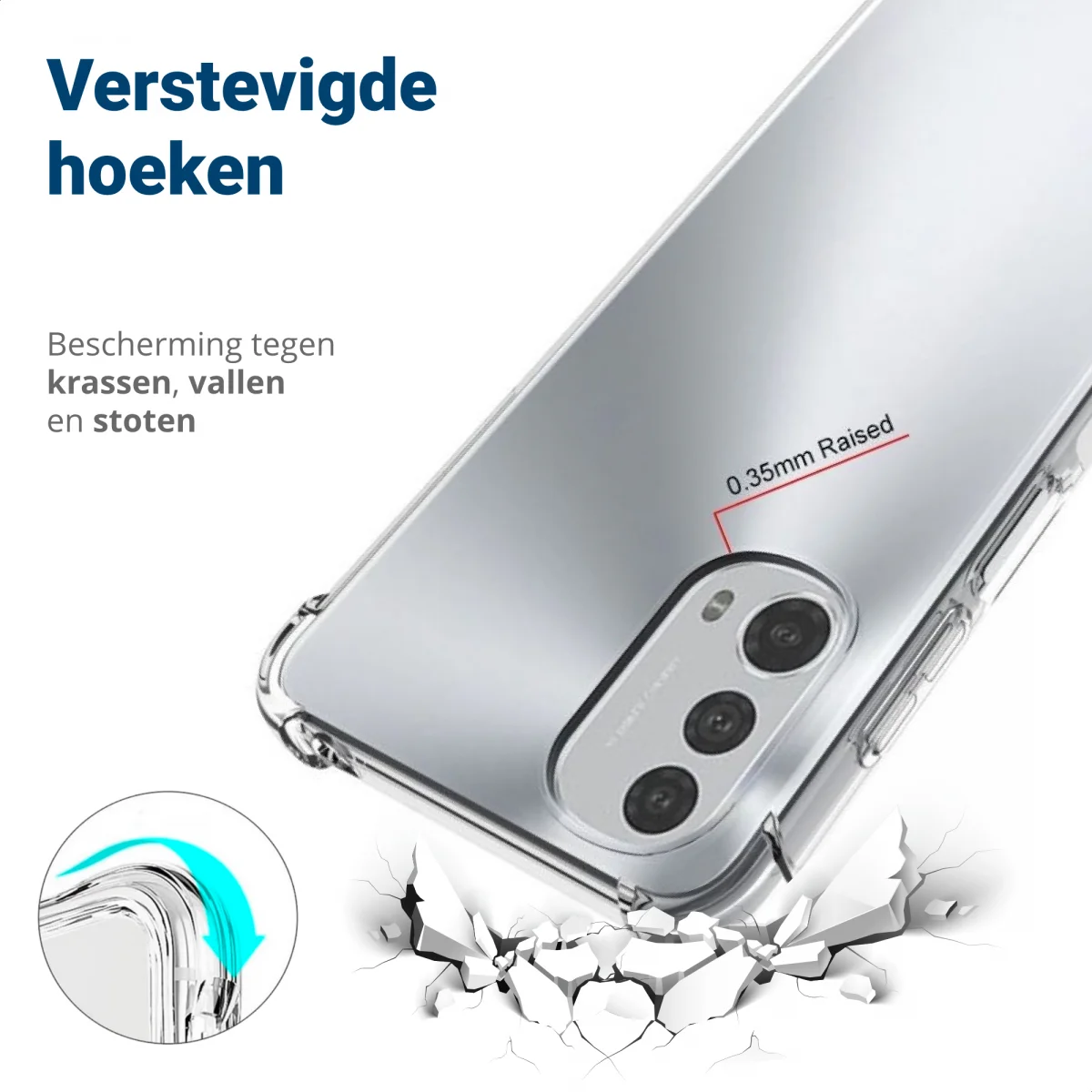 Motorola Moto E32 Hoesje Schokbestendig en Dun TPU Transparant afbeelding 2