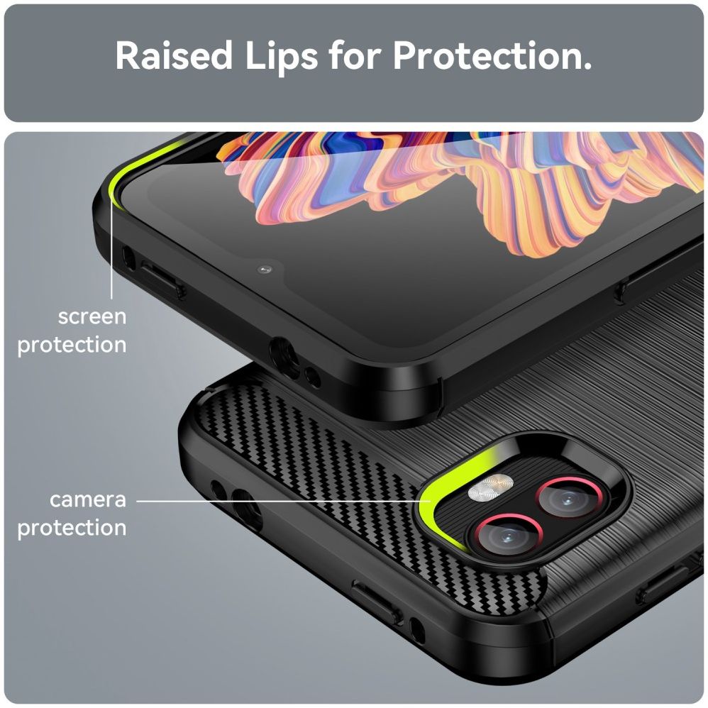 Samsung Galaxy Xcover 6 Pro Hoesje Geborsteld TPU Back Cover Zwart afbeelding 6