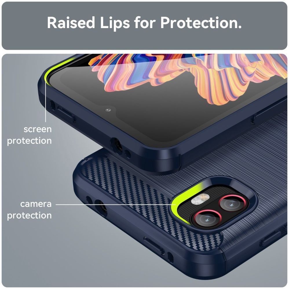 Samsung Galaxy Xcover 6 Pro Hoesje Geborsteld TPU Back Cover Blauw afbeelding 6