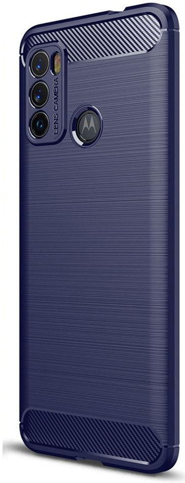 Motorola Moto G60 Hoesje Geborsteld TPU Flexibele Back Cover Blauw afbeelding 1
