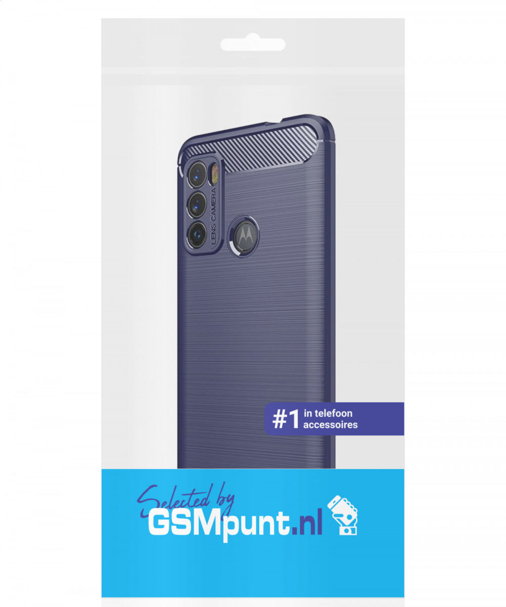 Motorola Moto G60 Hoesje Geborsteld TPU Flexibele Back Cover Blauw afbeelding 10