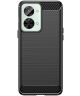 OnePlus Nord 2T Hoesje Geborsteld TPU Flexibele Back Cover Zwart