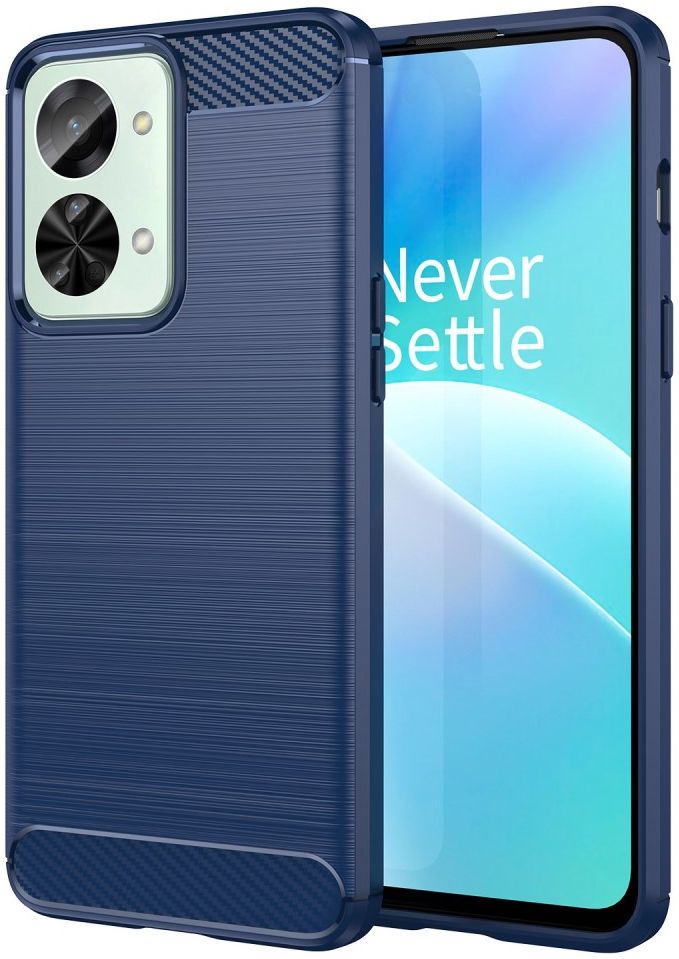 OnePlus Nord 2T Hoesje Geborsteld TPU Flexibele Back Cover Blauw afbeelding 1