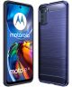 Motorola Moto E32 Hoesje Geborsteld TPU Flexibele Back Cover Blauw