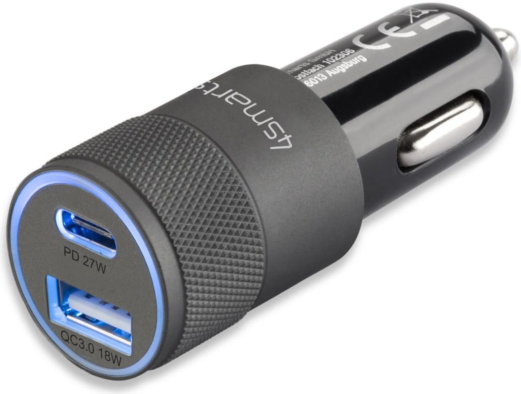 4smarts 27W Fast Charge Autolader met USB-C naar Lightning Kabel 1M afbeelding 2