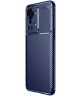 OnePlus Nord 2T Hoesje Siliconen Carbon TPU Back Cover Blauw