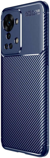 OnePlus Nord 2T Hoesje Siliconen Carbon TPU Back Cover Blauw afbeelding 1